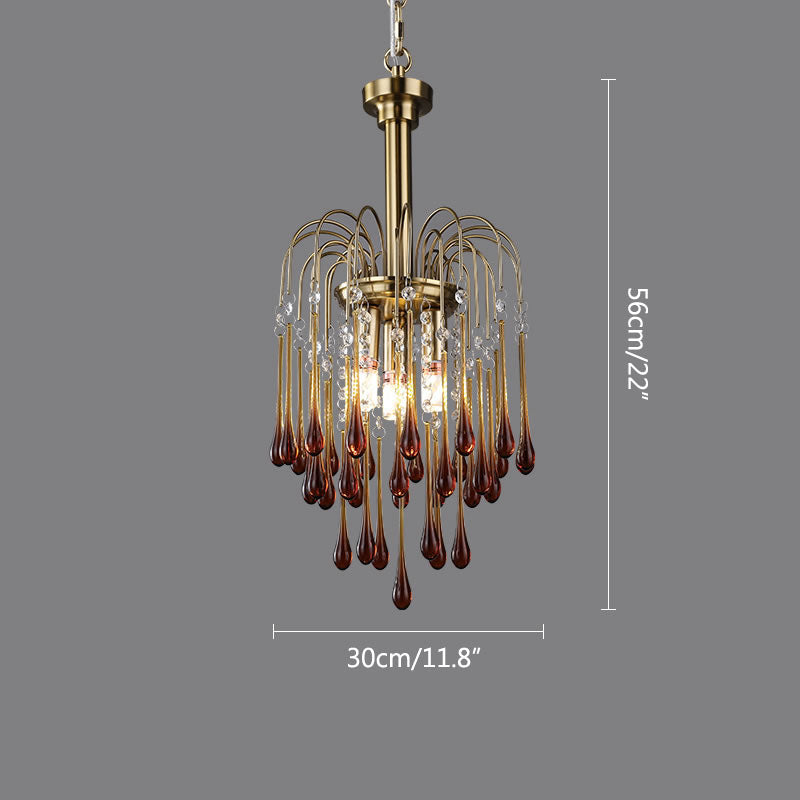 French Retro Water Drop Glass Chandelier | Desfino