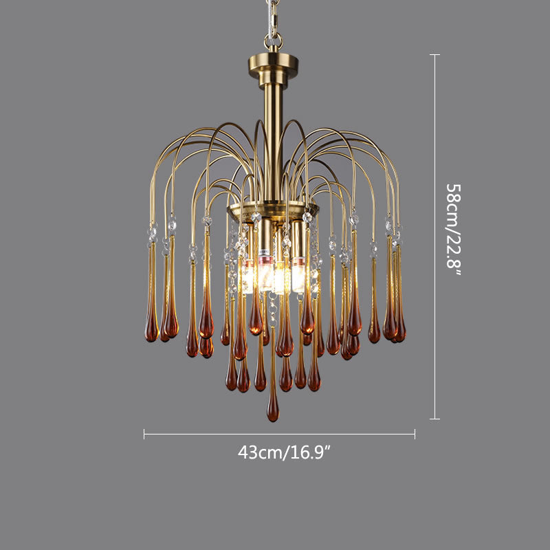 French Retro Water Drop Glass Chandelier | Desfino