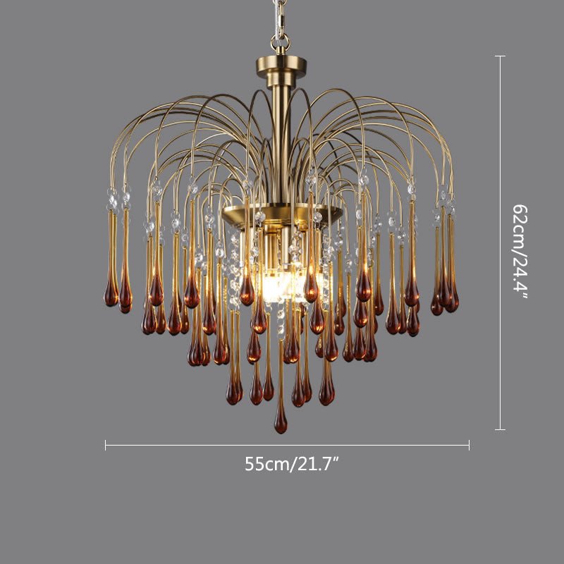 French Retro Water Drop Glass Chandelier | Desfino