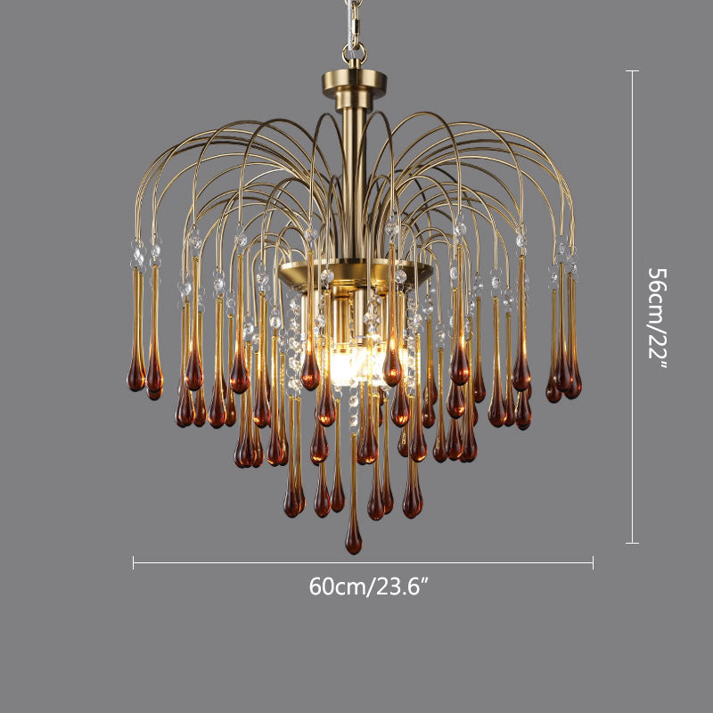 French Retro Water Drop Glass Chandelier | Desfino