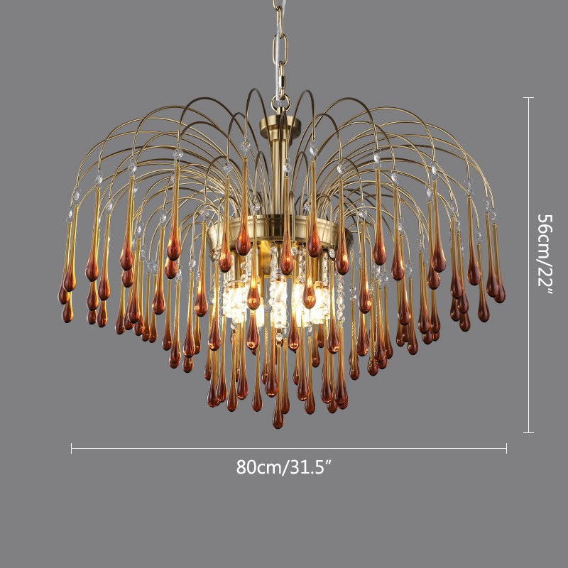 French Retro Water Drop Glass Chandelier | Desfino