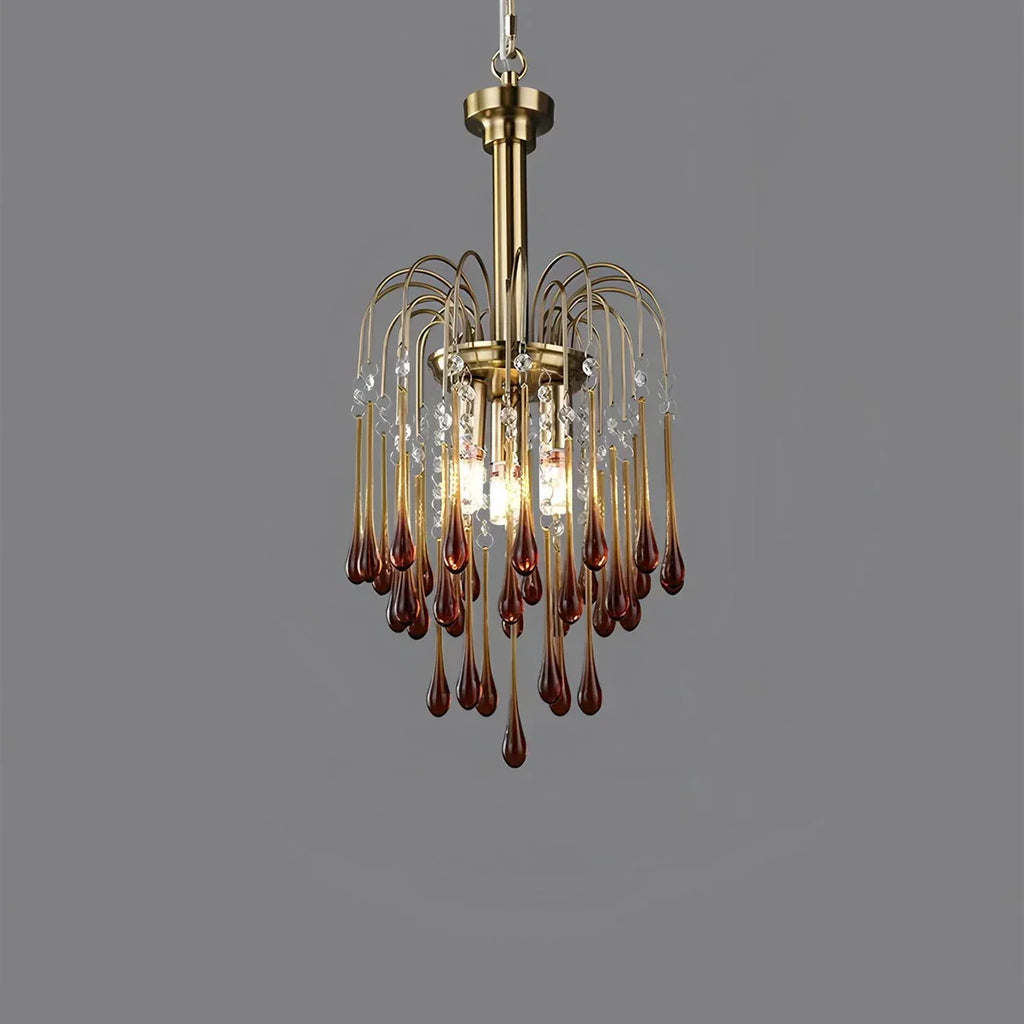 French Retro Water Drop Glass Chandelier | Desfino