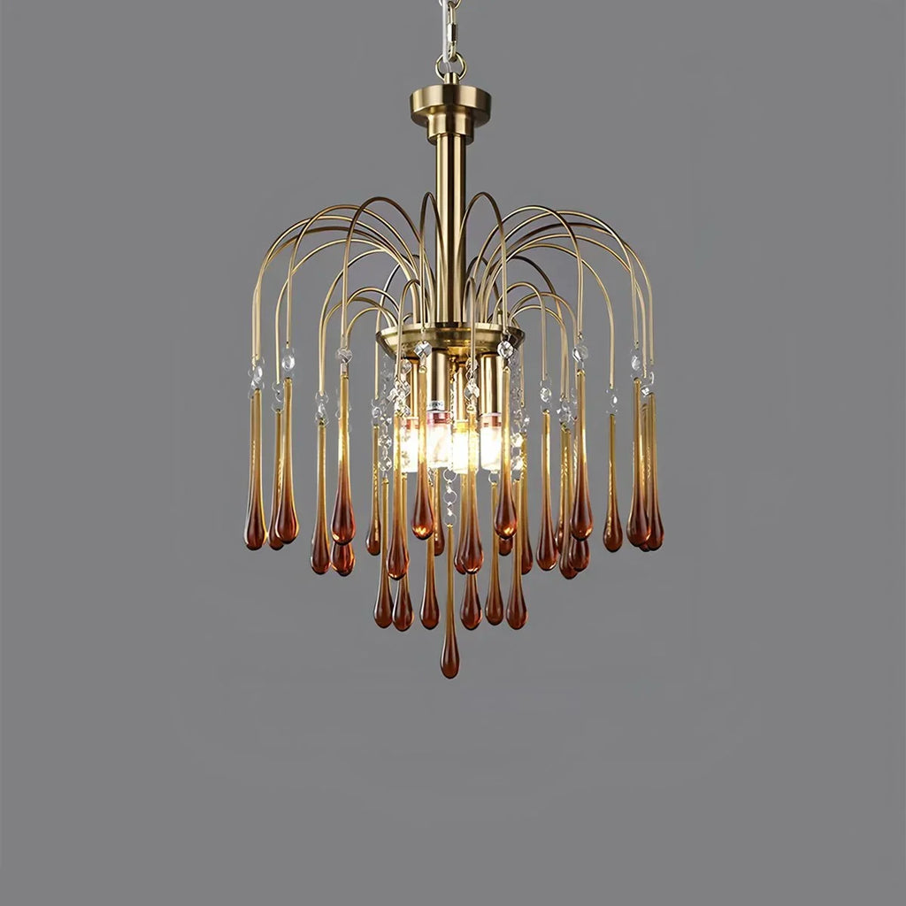 French Retro Water Drop Glass Chandelier | Desfino