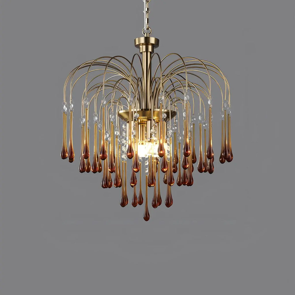 French Retro Water Drop Glass Chandelier | Desfino