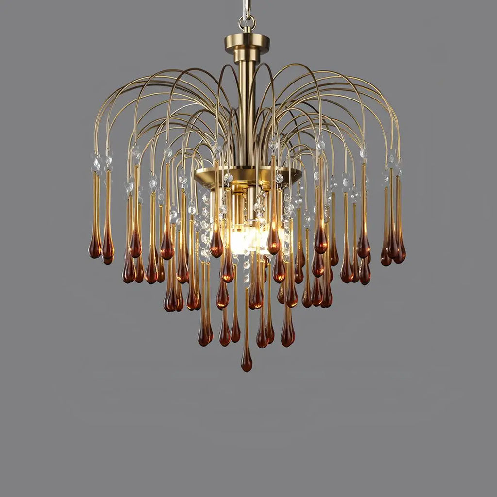 French Retro Water Drop Glass Chandelier | Desfino