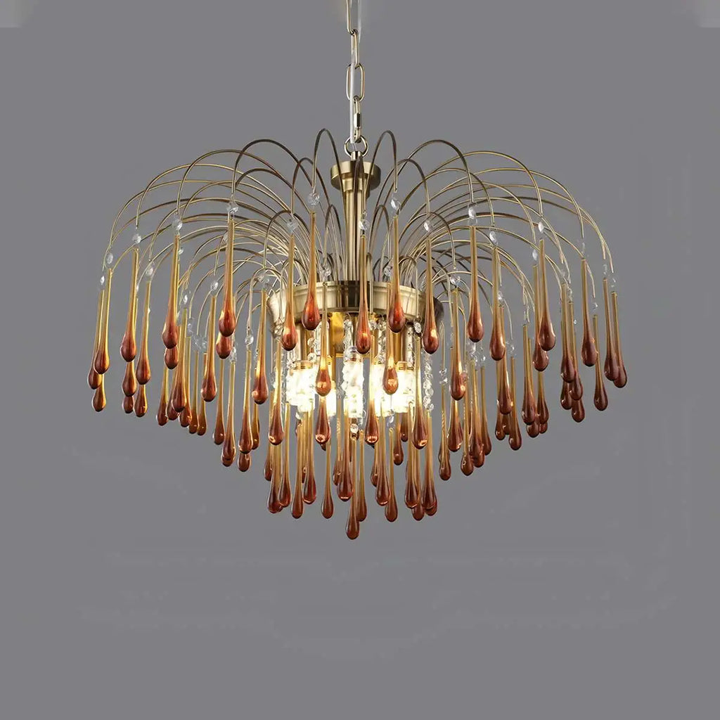French Retro Water Drop Glass Chandelier | Desfino