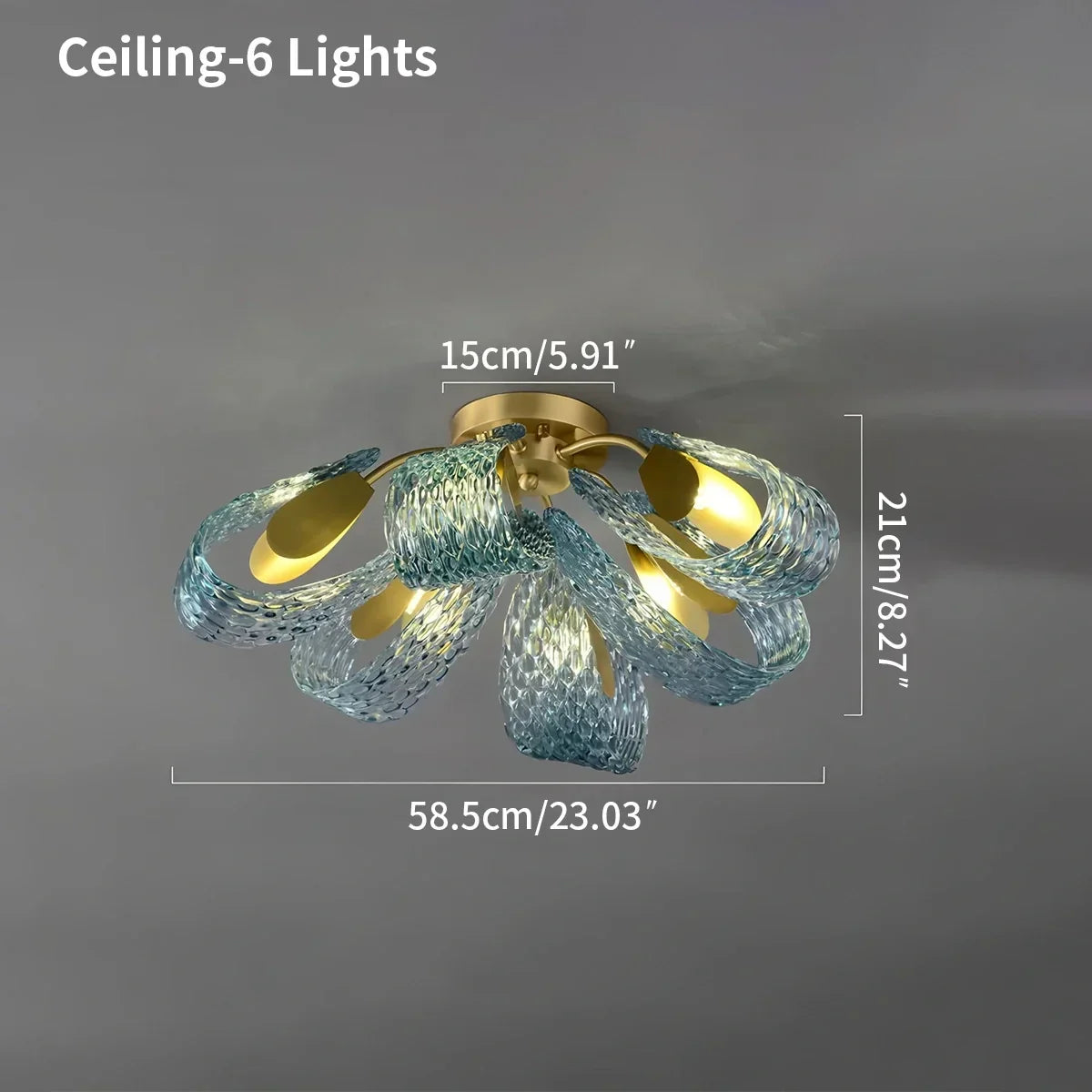 Peacock Blue Art Glass Chandelier for Dining Room | Desfino