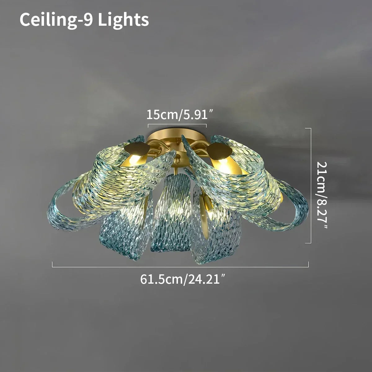 Peacock Blue Art Glass Chandelier for Dining Room | Desfino