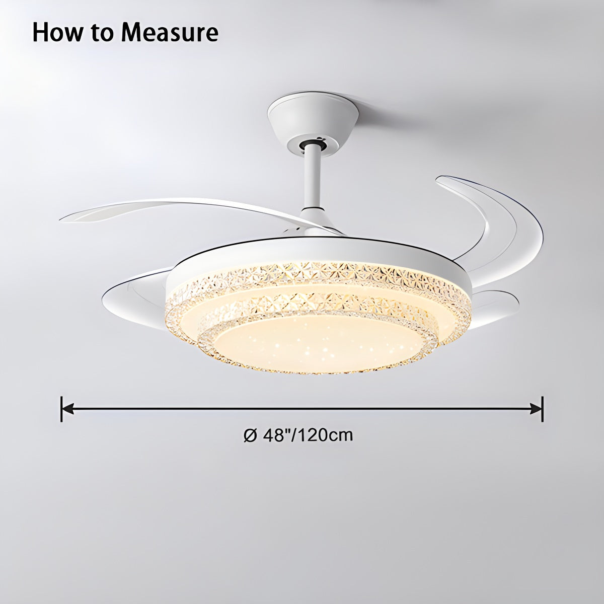 Dimmable Remote Hugger Ceiling Fan Light | Desfino