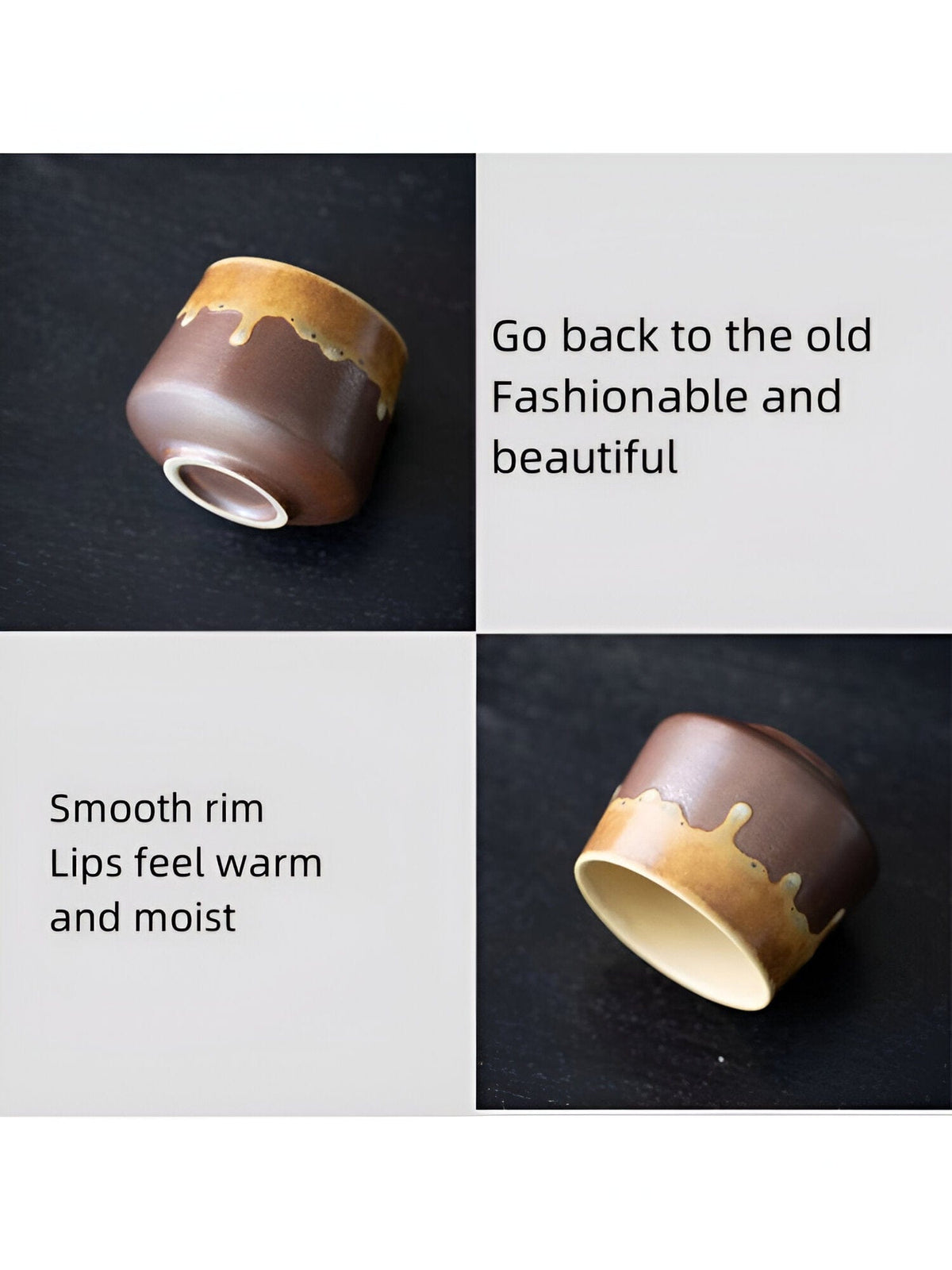 Tasse à café en céramique bleue Viora — design émaillé avec anse en anneau - Desfino