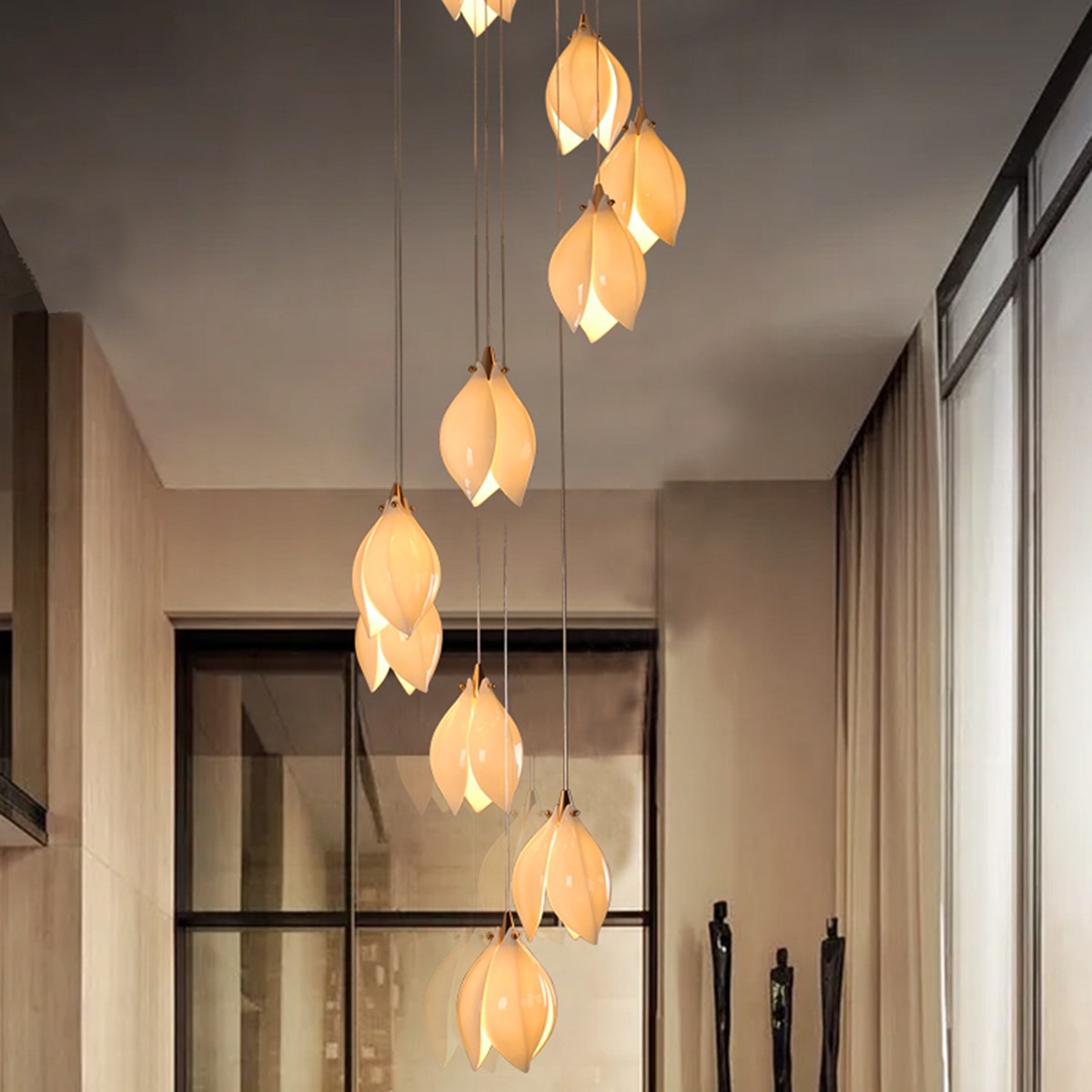 Keramik-Knospen-Hängeleuchte für moderne Innenräume | Desfino