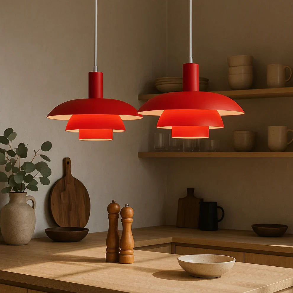 Moderne nordische Pendelleuchte – Minimalistisches, mehrschichtiges Scheibendesign - Desfino