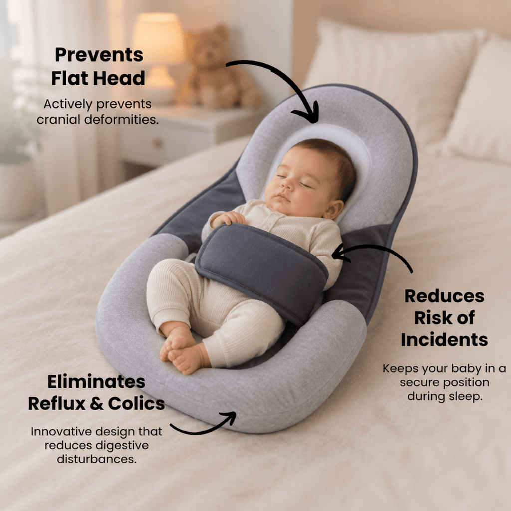 Oreiller ergonomique pour bébé CRADLELIFT — Soutien doux incliné - Desfino