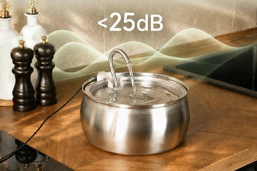 4L Stainless Steel Cat Water Fountain — Quiet Pump, Multi-Stage Filtration