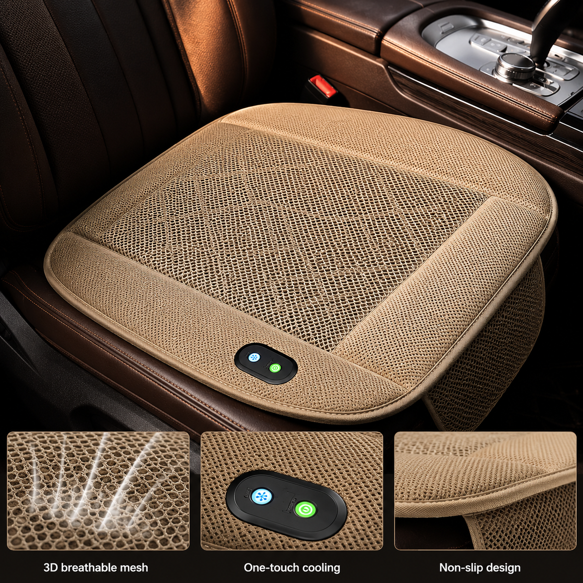 VentSeat USB Car Seat Cooling Cushion — Ventilated Fan Pad - Desfino