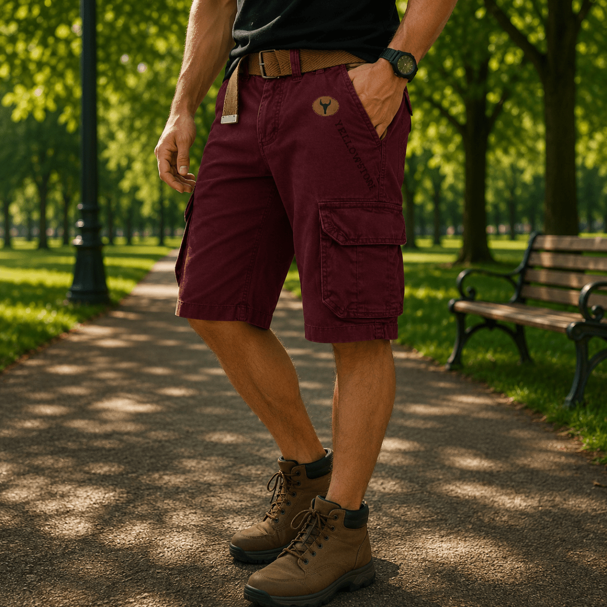 URBANLOAD cargoshorts med flere lommer til mænd — flere lommer - Desfino