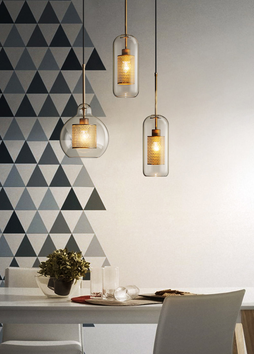Chiswick Glass Pendant Light for Kitchen Island | Desfino