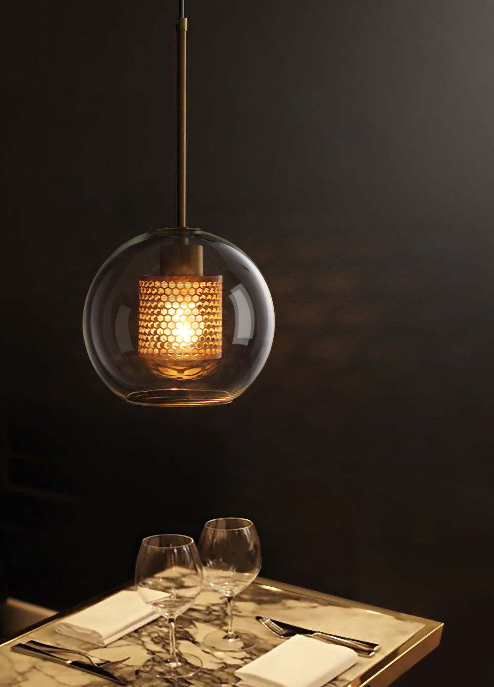 Chiswick Glass Pendant Light for Kitchen Island | Desfino