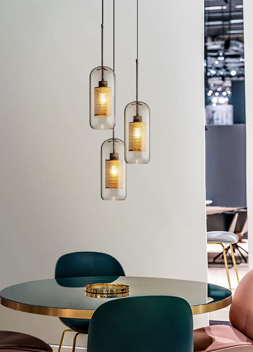 Chiswick Glass Pendant Light for Kitchen Island | Desfino