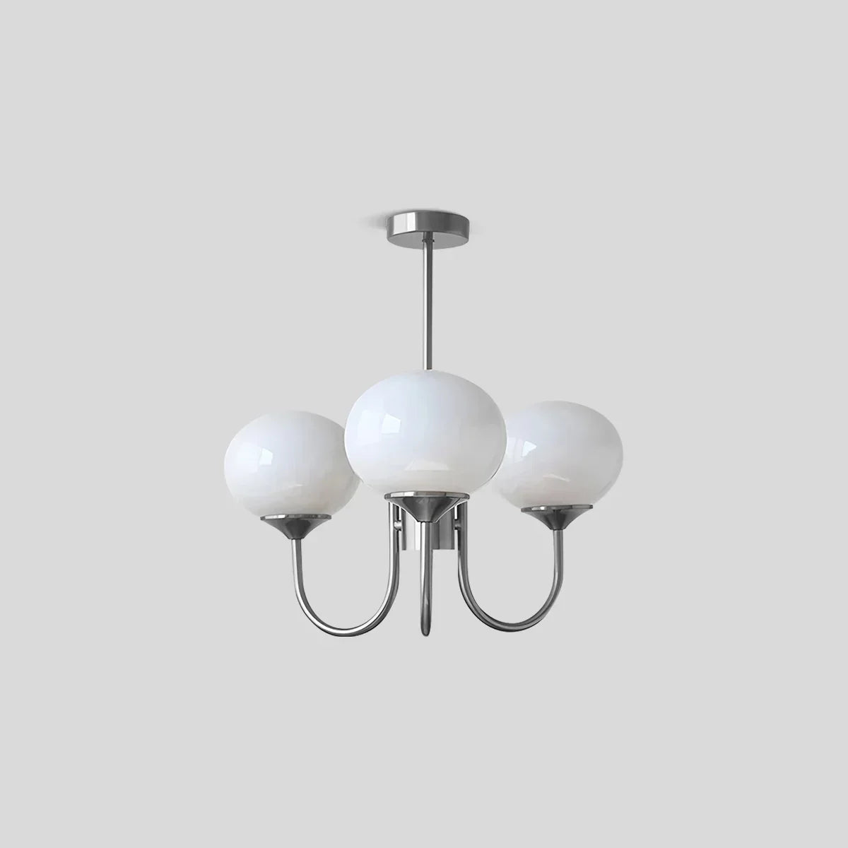 Pink Glass Globe Arm Chandelier for Living Room | Desfino