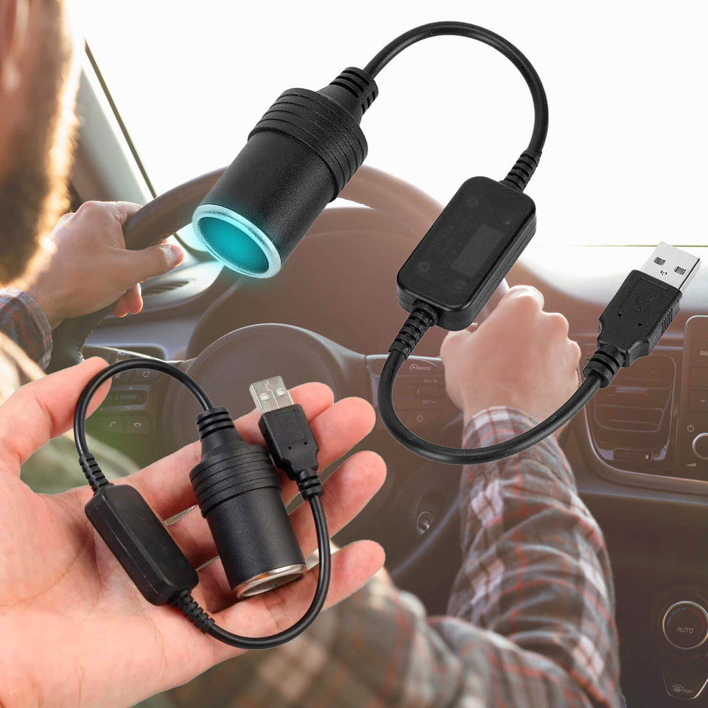 Adaptér z USB-A na 12V zásuvku zapalovače — měnič napájení - Desfino