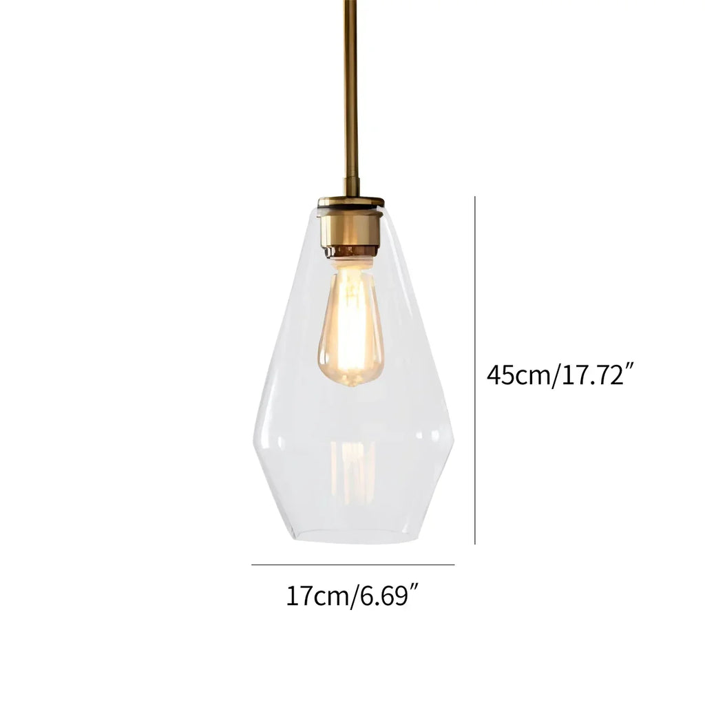 Hailie Clear Glass Pendant Light for Kitchen | Desfino