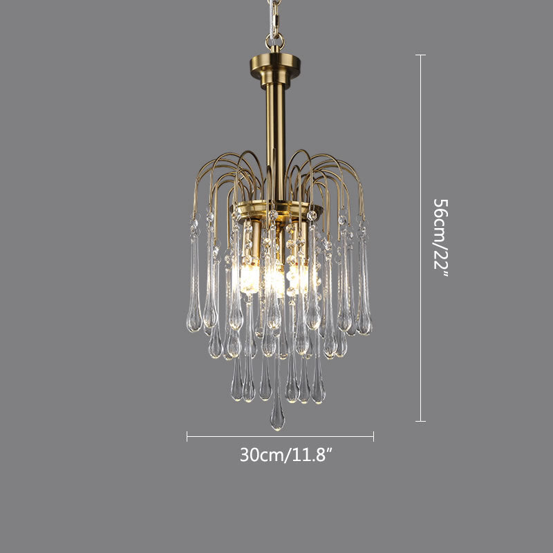 French Retro Water Drop Glass Chandelier | Desfino
