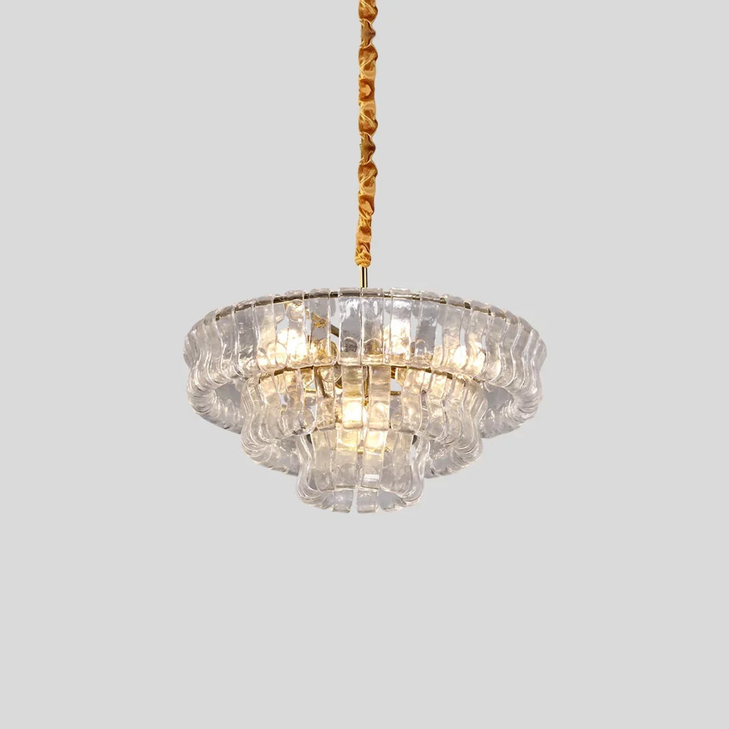 Luxuriöser mehrschichtiger Murano-Glaskronleuchter in Ringform | Desfino