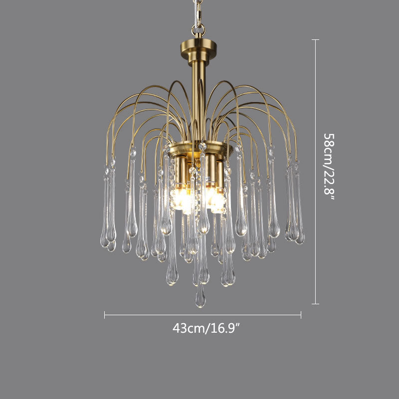 French Retro Water Drop Glass Chandelier | Desfino