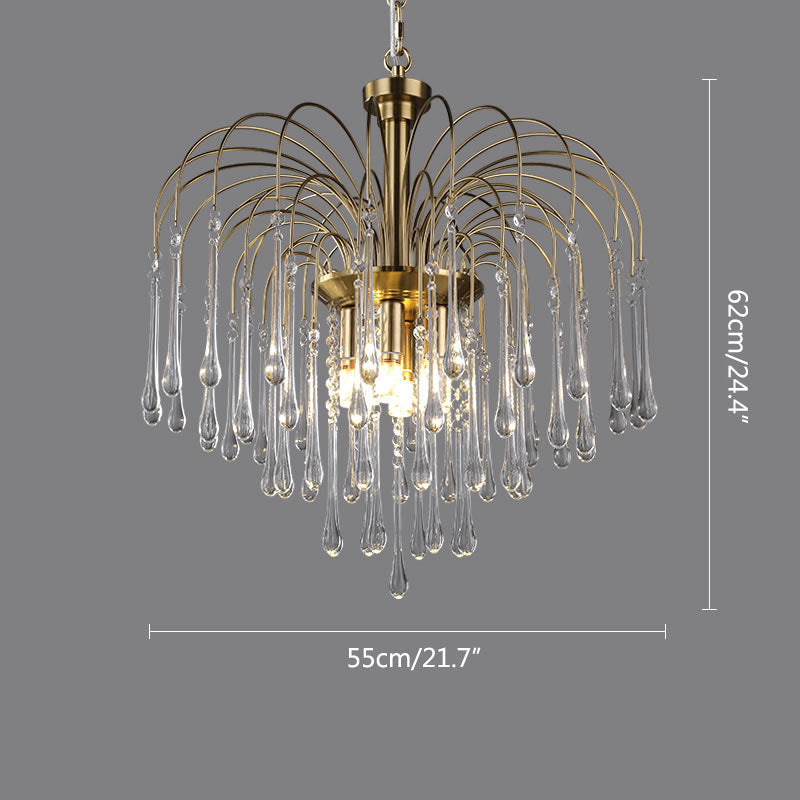 French Retro Water Drop Glass Chandelier | Desfino