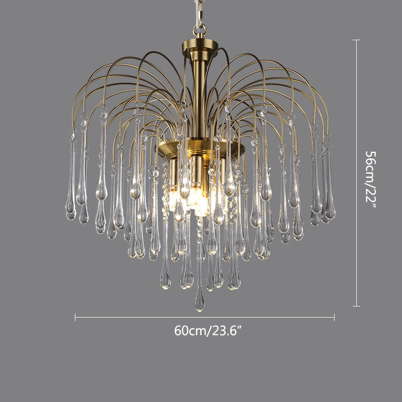 French Retro Water Drop Glass Chandelier | Desfino