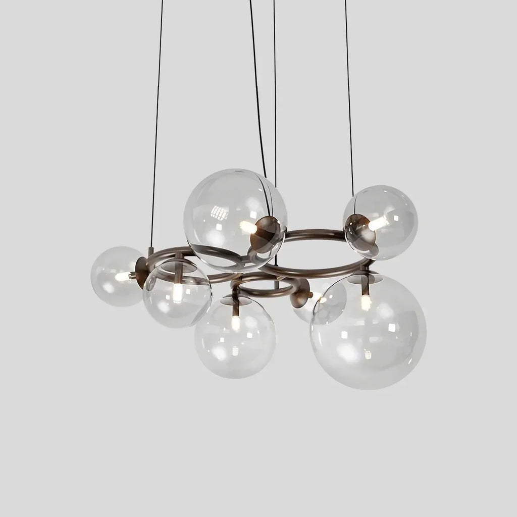 Luxurious Single-Tone Glass Spheres Chandelier | Desfino