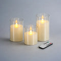 Säulenkerzen aus Acrylglas, flammenlos, 12er-Pack × 6 | Desfino