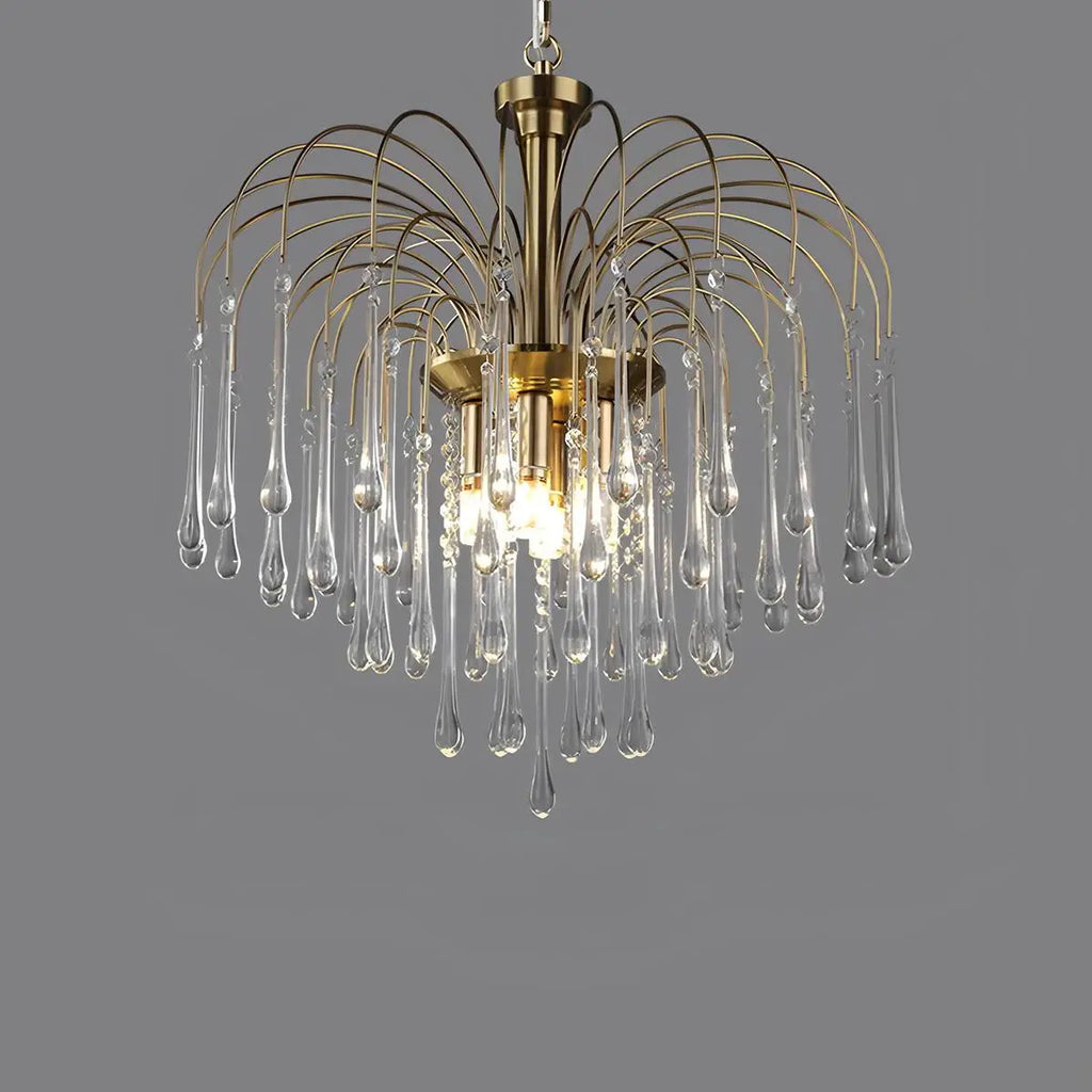 French Retro Water Drop Glass Chandelier | Desfino