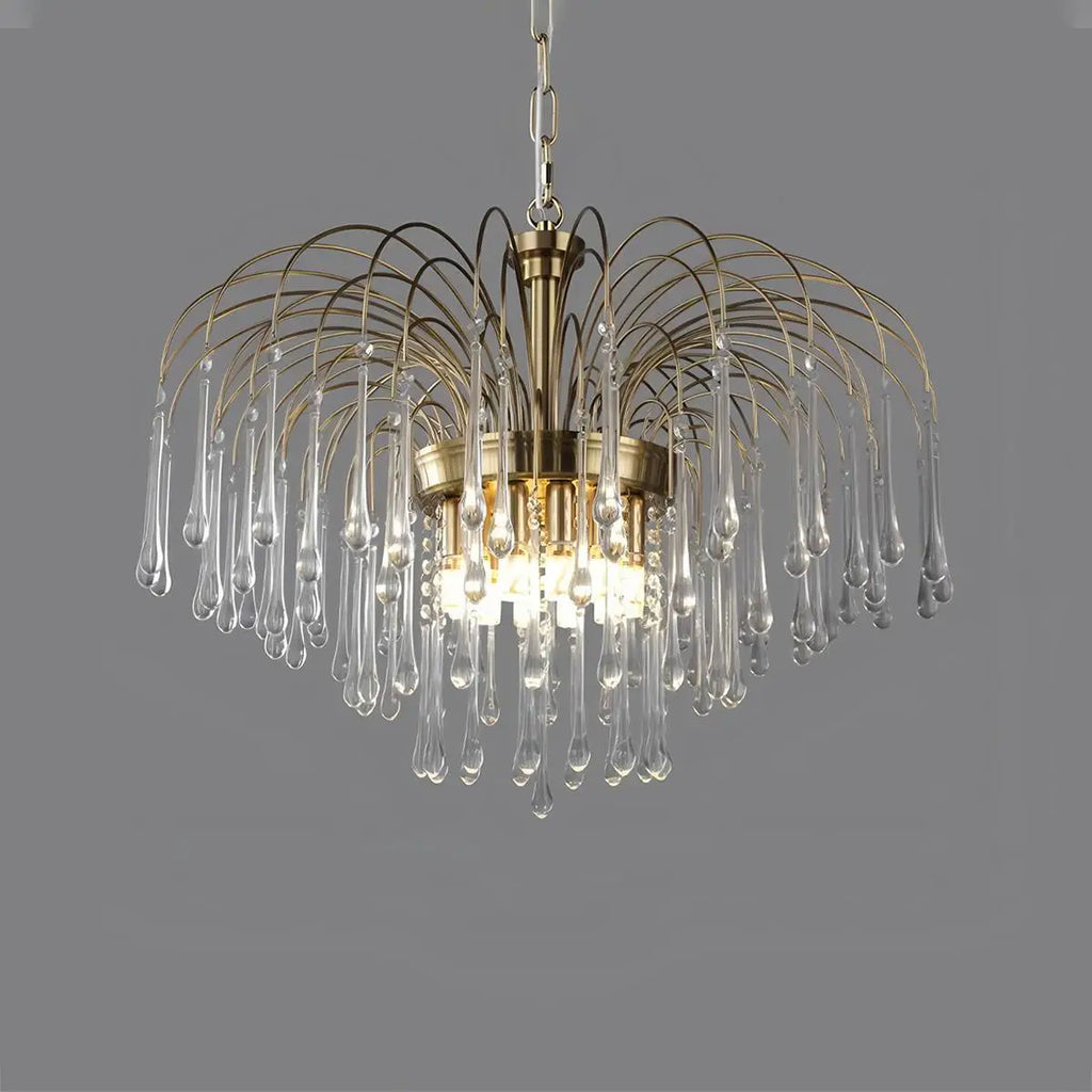 French Retro Water Drop Glass Chandelier | Desfino
