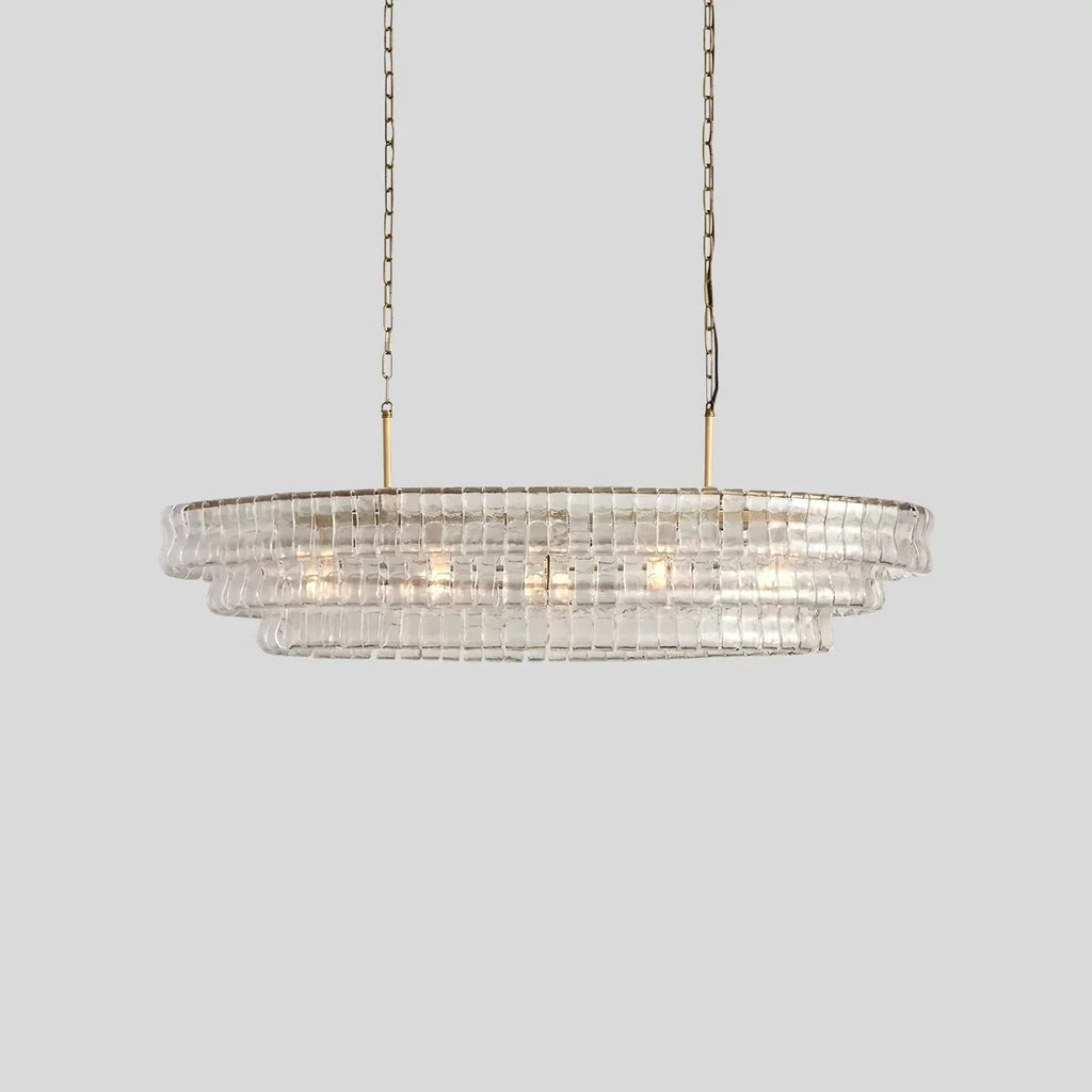 Luxuriöser mehrschichtiger Murano-Glaskronleuchter in Ringform | Desfino