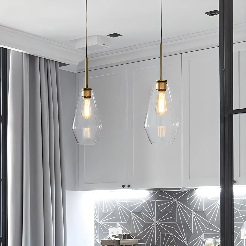 Hailie Clear Glass Pendant Light for Kitchen | Desfino