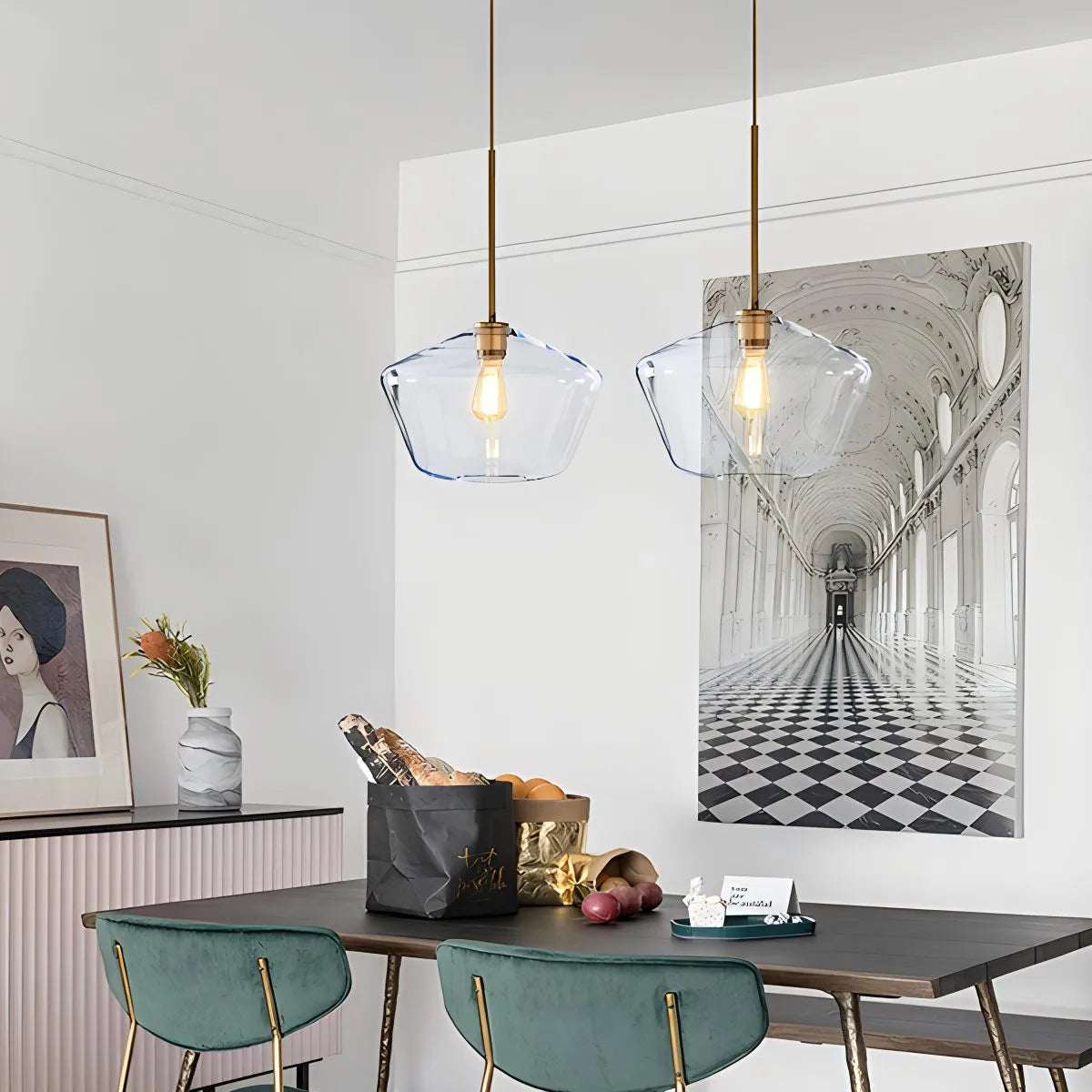 Hailie Clear Glass Pendant Light for Kitchen | Desfino
