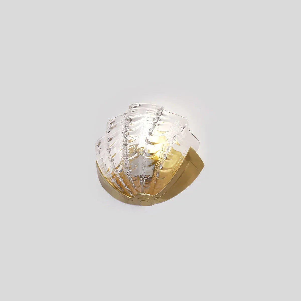 Light Luxury Brass Shell Glass Wall Lamp | Desfino
