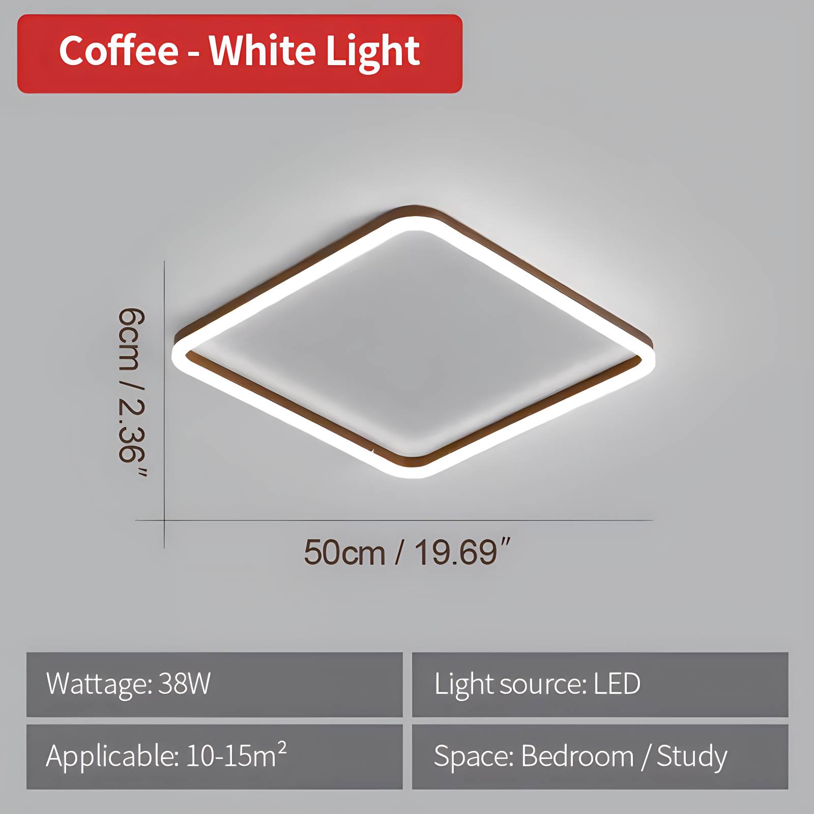 Modern Minimalism LED Square Ceiling Light | Desfino