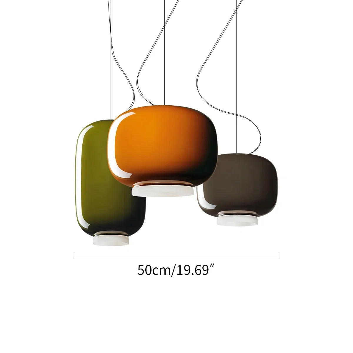 Moderne Pendelleuchte als Laterne aus farbigem Glas | Desfino