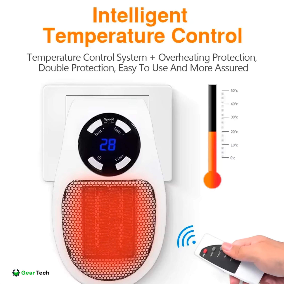 Aerotermă mini Kirreanova de 500 W — consum redus, USB și conectare la priză - Desfino