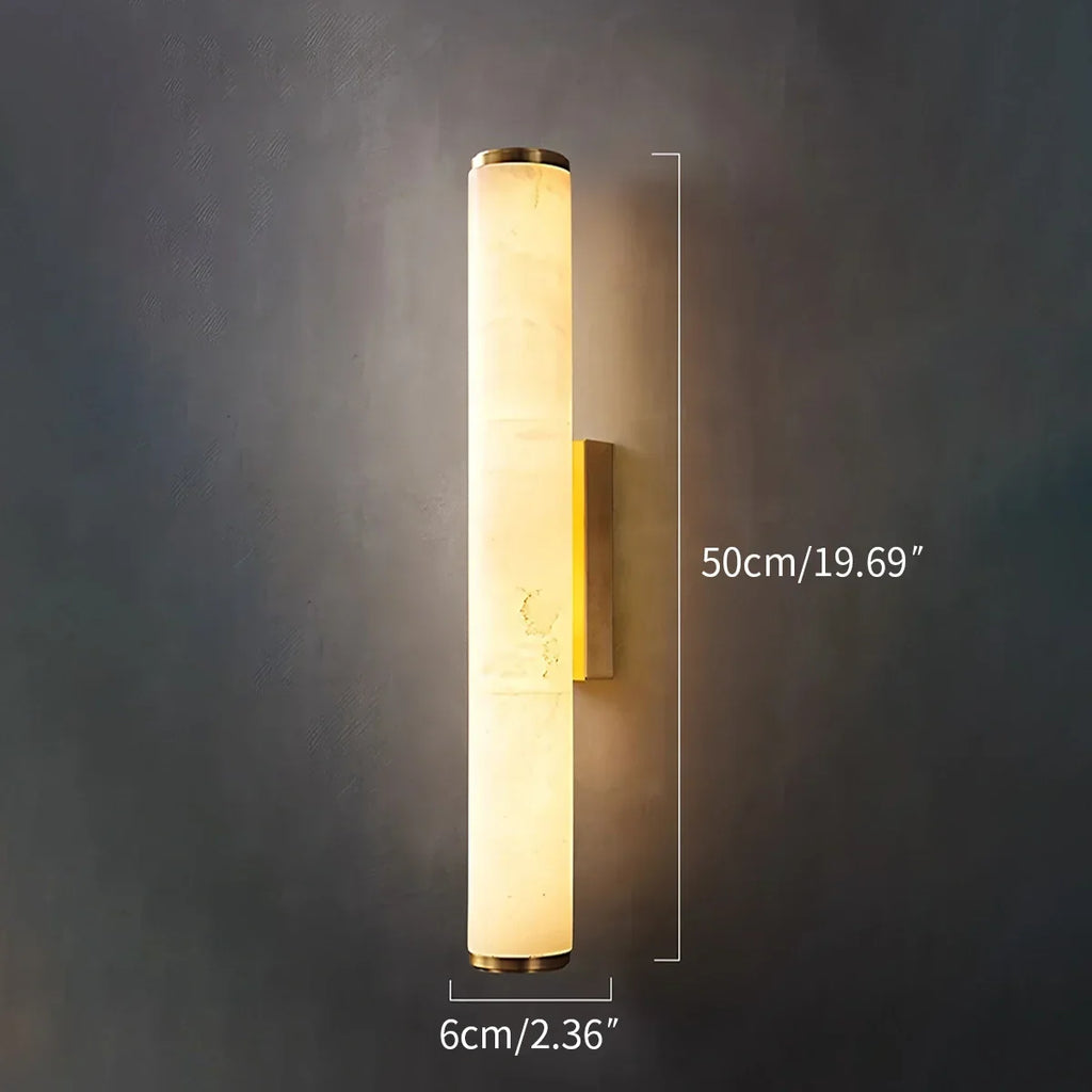 Modern Cylindrical Spanish Alabaster Wall Sconce | Desfino