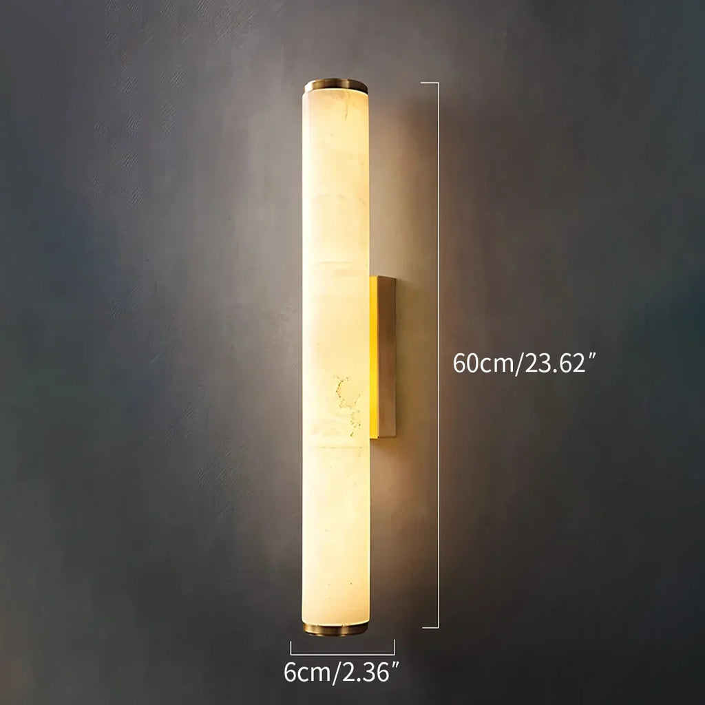 Modern Cylindrical Spanish Alabaster Wall Sconce | Desfino