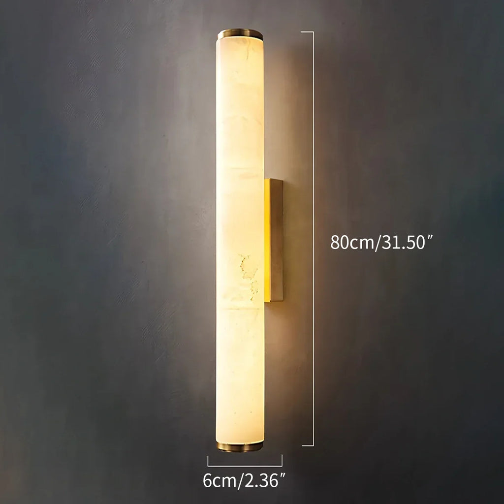 Modern Cylindrical Spanish Alabaster Wall Sconce | Desfino