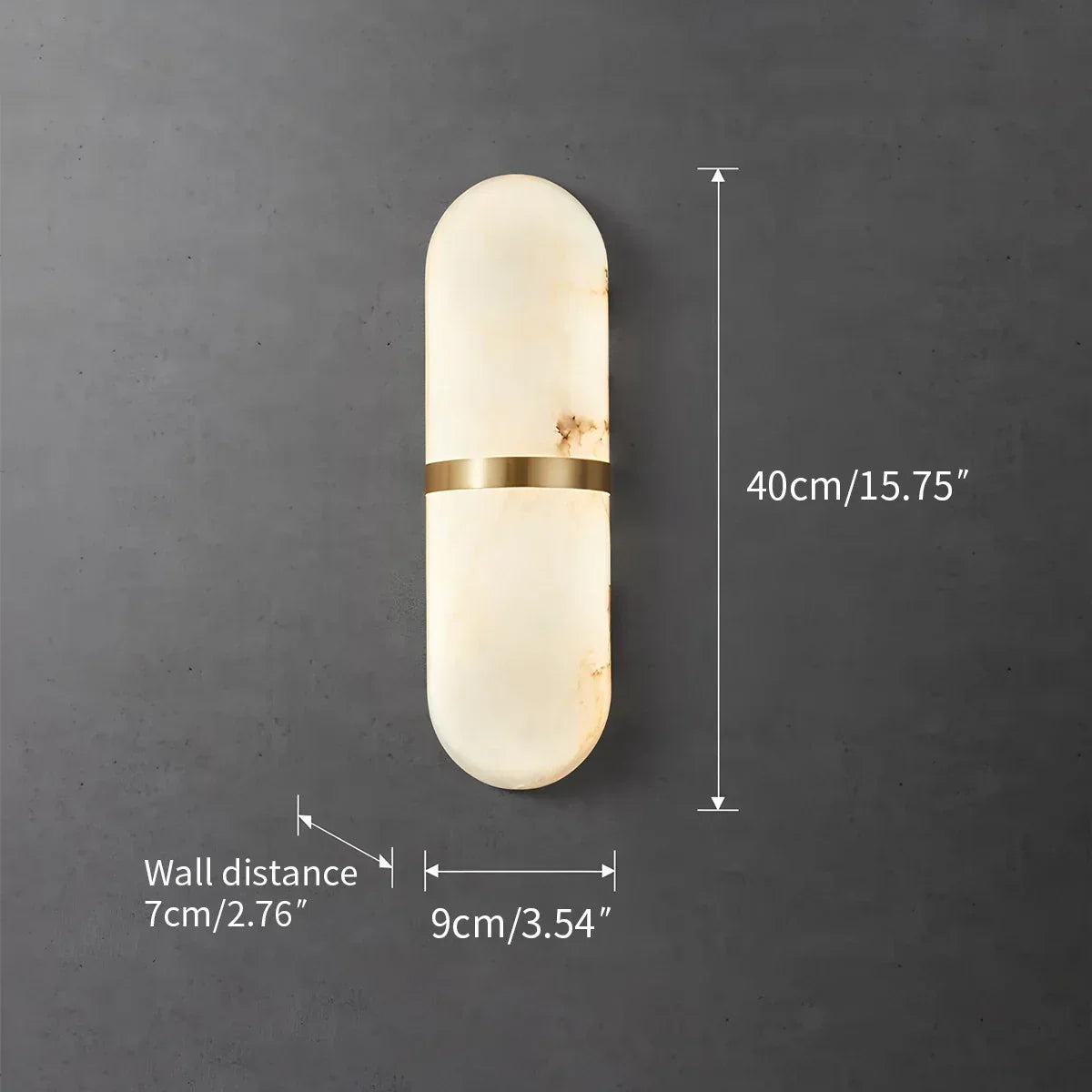 Melange Pill Form Spanish Alabaster Wall Sconce | Desfino