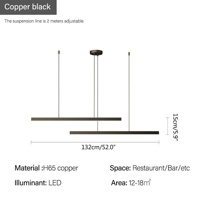 All Copper Minimalist Chandelier for Dining & Living Rooms | Desfino