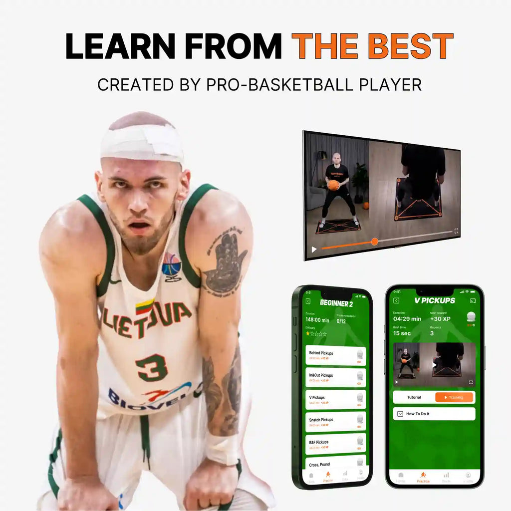 Basketball-Trainingsset — lautloses Dribbling, Matte & rutschfeste Socken | Desfino