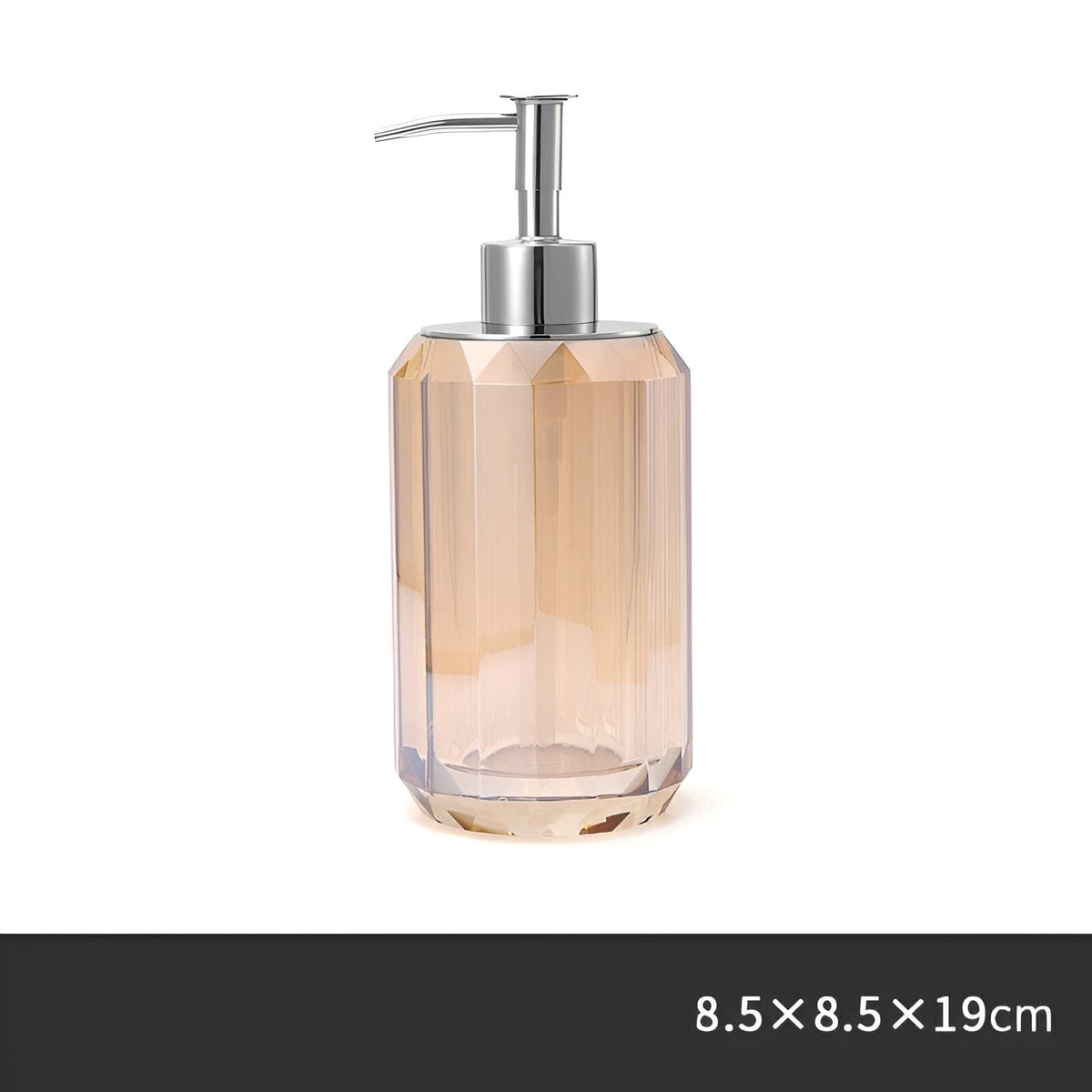 LumaGlass krystalglas-badesæt — dispenser, holder og krukker - Desfino