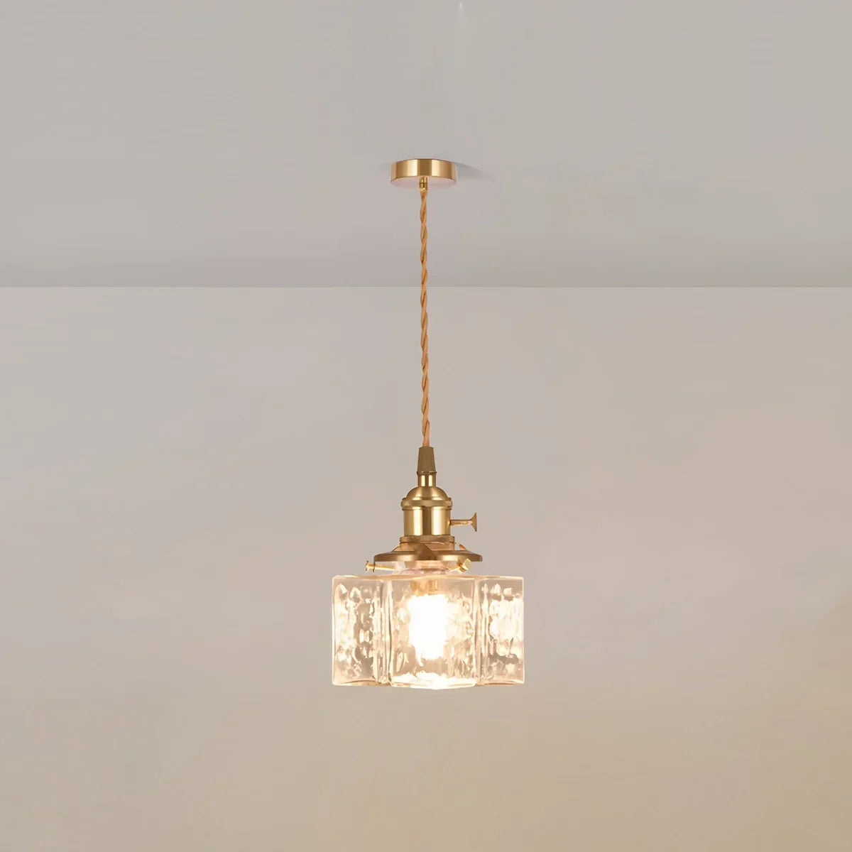 Verglas Clear Glass Pendant Light for Bedroom | Desfino